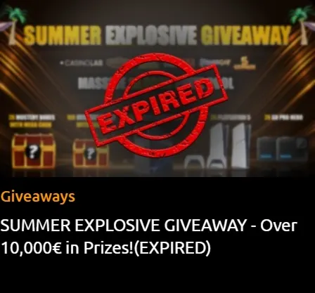 Summer Explosive Giveaway over 10000€ in prizes