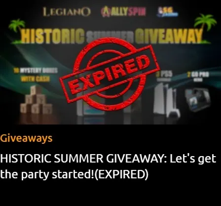 Historic Summer Giveaway with mystery boxes and PS5